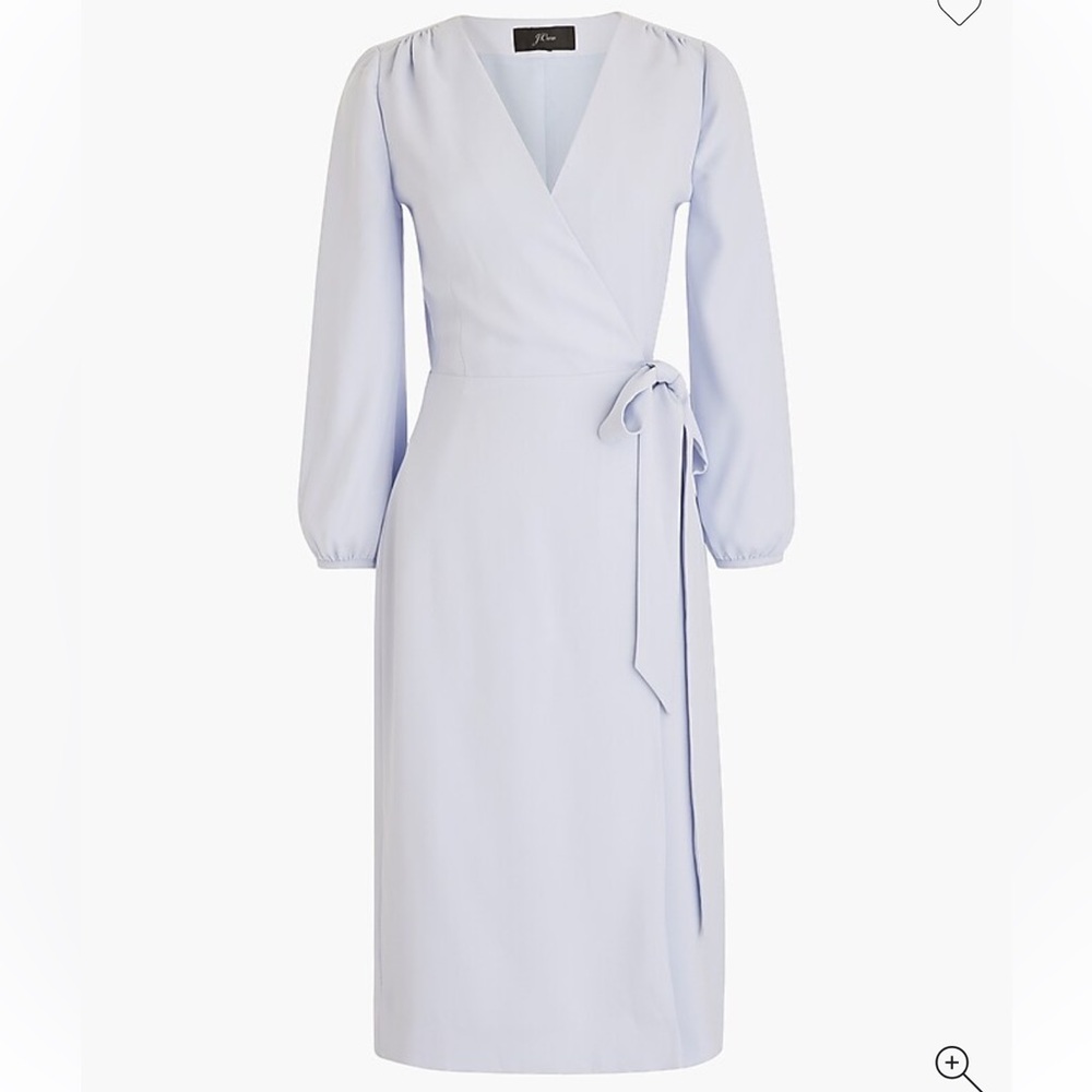 J. Crew NWT Women’s Wrap Dress in 365 Crepe Size 4T in Shale Blue Classic